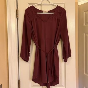 Maroon maternity tie tunic top